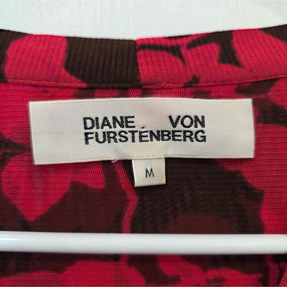 Diane Von Furstenberg Pink Brown Brenda Wrap Dress Medium - Picture 7 of 10